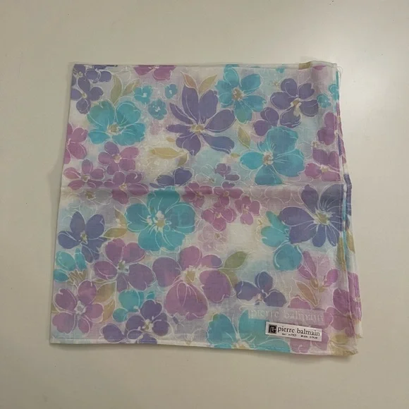 Pierre Balmain Floral Cotton Handkerchief - Picture 5 of 8